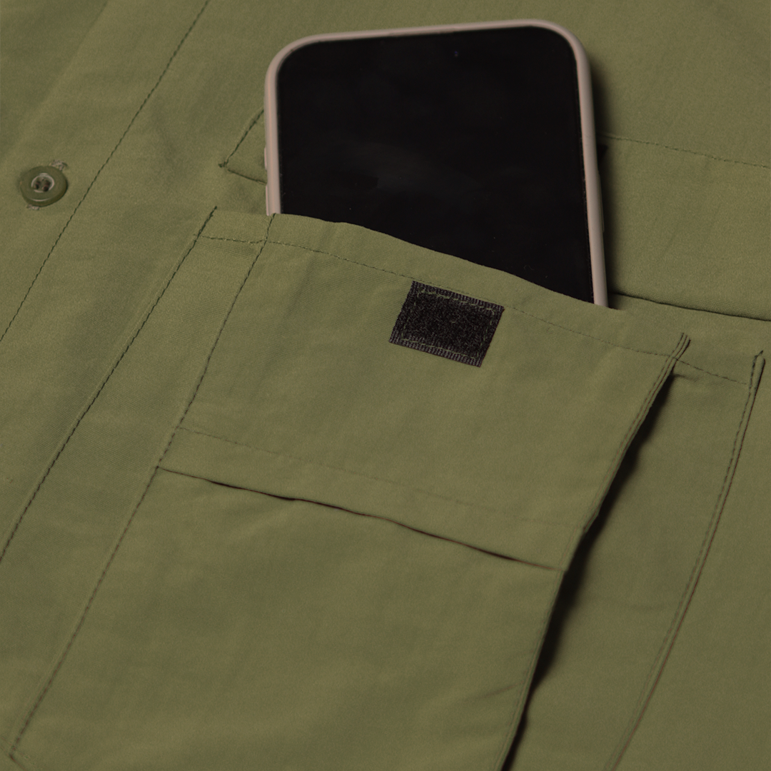 Camisa de Botão Brk Caqui com Proteção UV50+ - Brk Fishing