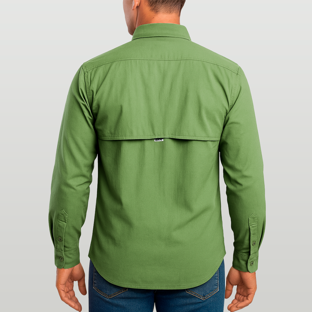 Camisa de Botão Brk Verde Aventura com Proteção UV50+ - Brk Fishing