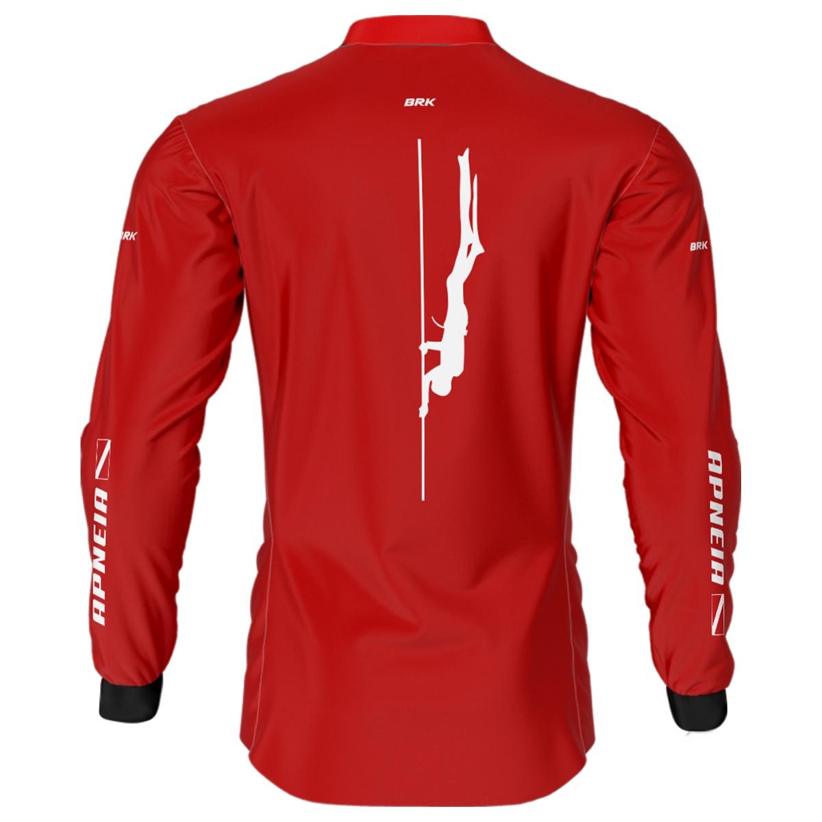 Camisa de Pesca Brk 'Dive Apneia' Vermelha com UV50+ - Brk Fishing