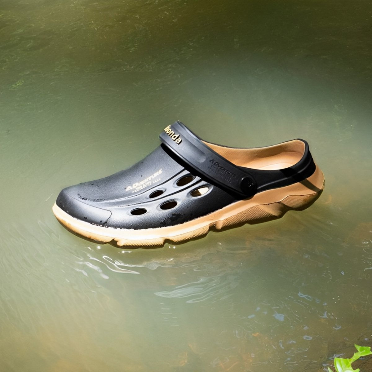 Sandália Antiderrapante para Pesca Boaonda Adventure Preto Crepe - Brk Fishing