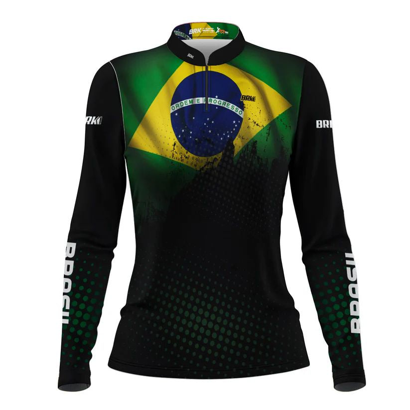 Camisa Agro Feminina Brk Brasil com Proteção Solar UV50+ - Brk Fishing