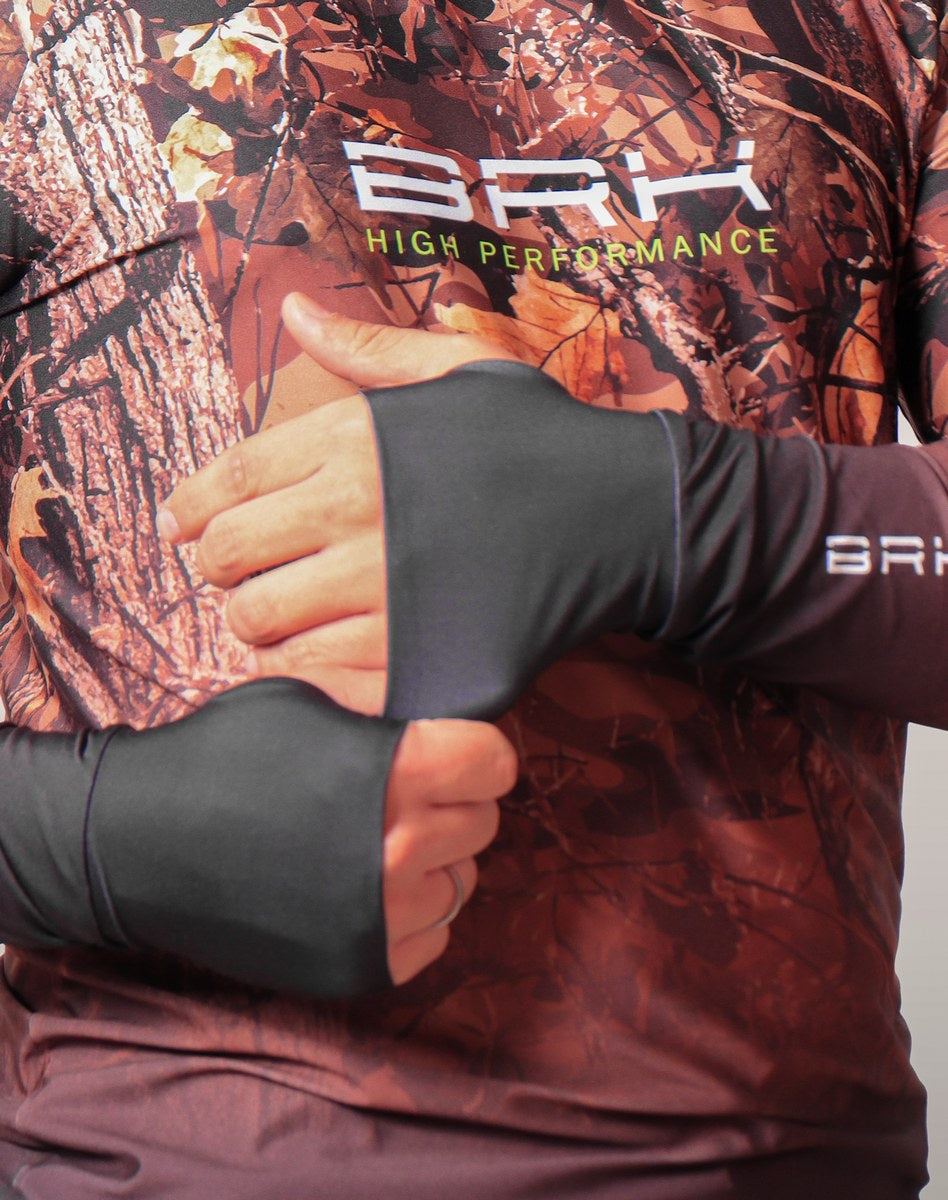 Camisa FusionX Brk Hunter Camuflada Galhos Marrom com Capuz e Proteção UV50+ - Brk Fishing