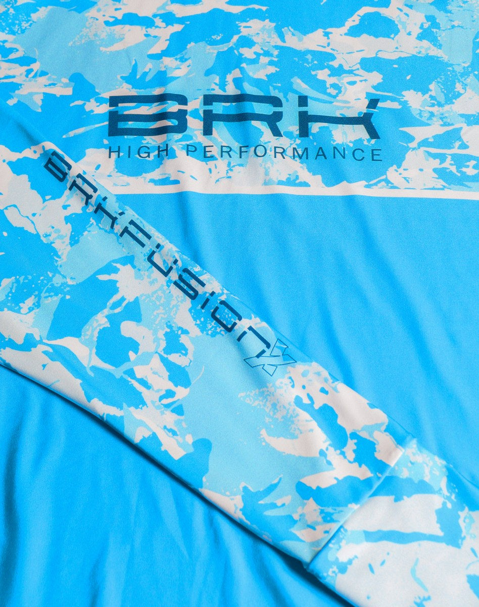 Camisa FusionX Brk Marine Azul Claro com Capuz e Proteção UV50+ - Brk Fishing