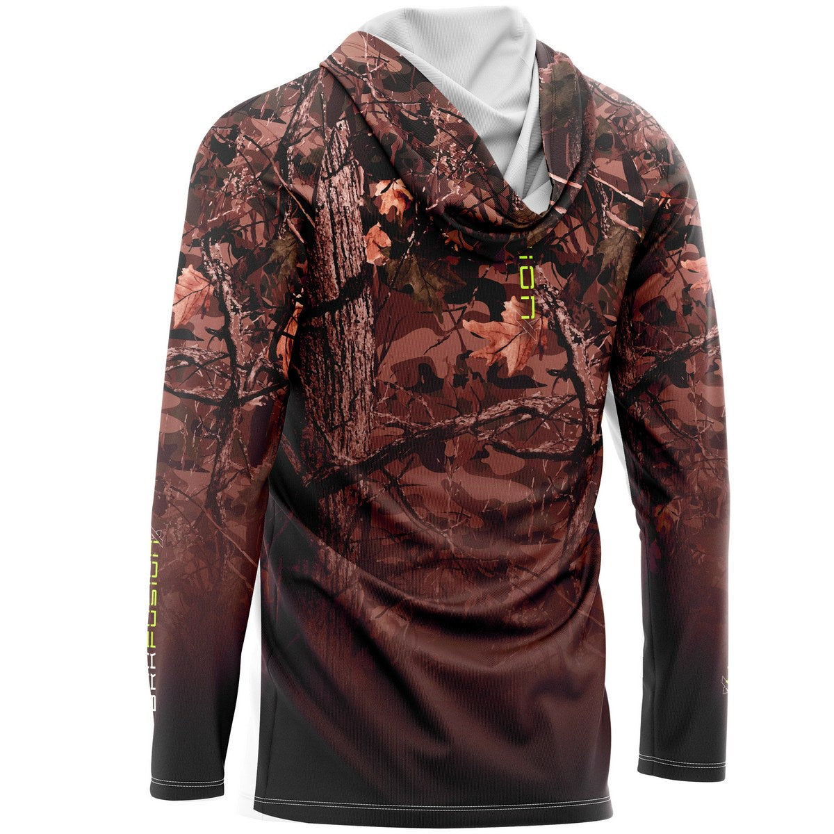 Camisa FusionX Brk Hunter Camuflada Galhos Marrom com Capuz e Proteção UV50+ - Brk Fishing