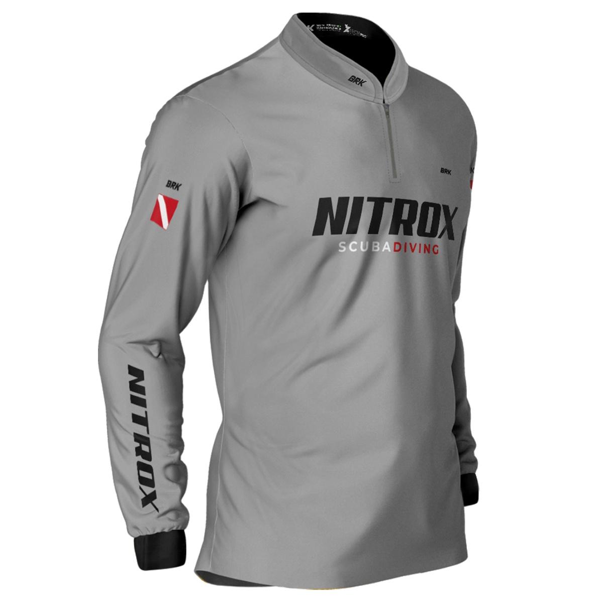 Camisa de Pesca Brk 'Dive Nitrox' Cinza com UV50+ - Brk Fishing
