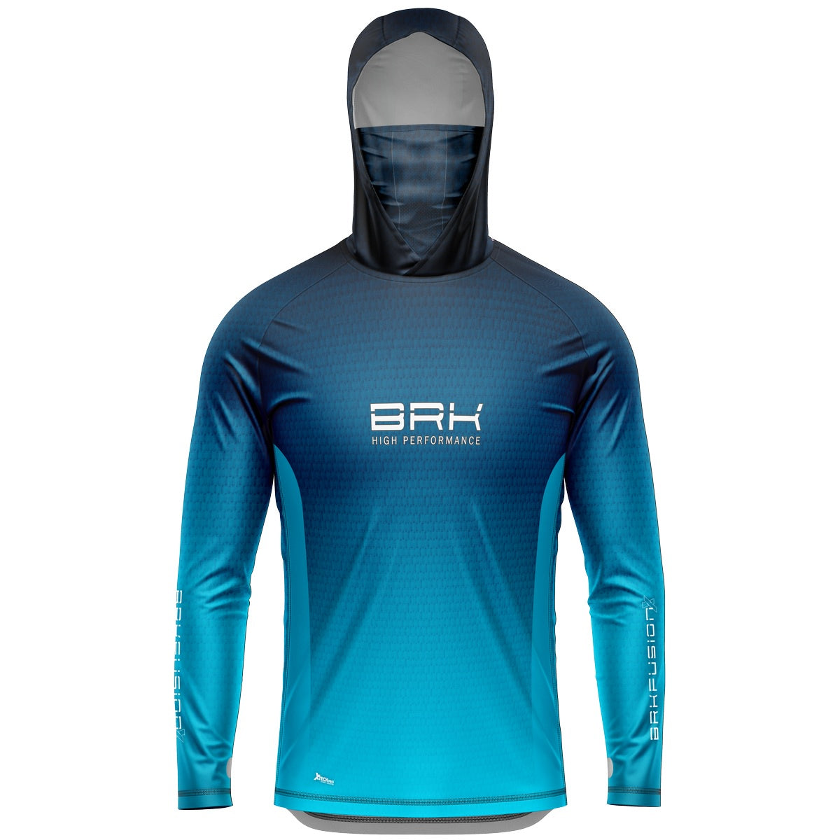 Camisa FusionX Brk Clean Azul Escuro com Capuz e Proteção UV50+ - Brk Fishing