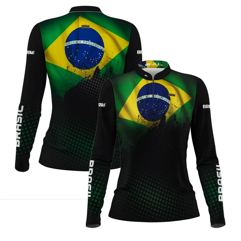 Camisa Agro Feminina Brk Brasil com Proteção Solar UV50+ - Brk Fishing