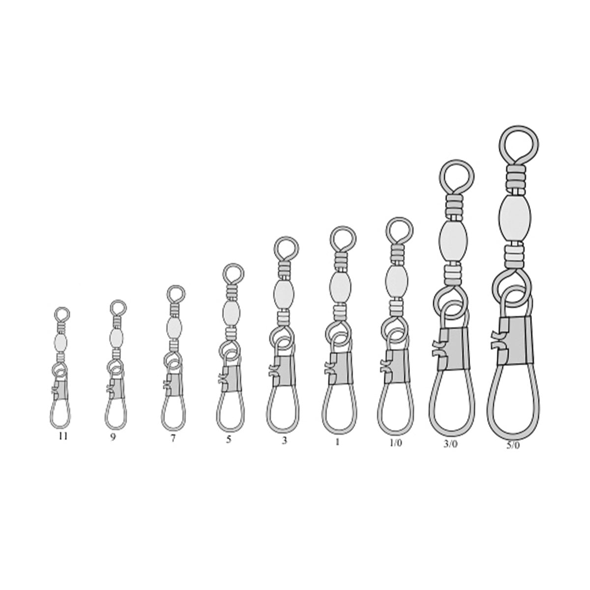 Girador Bss Nickel com Snap | 1 Caixa com 100 Unidades - Escolha o Tamanho - Brk Fishing