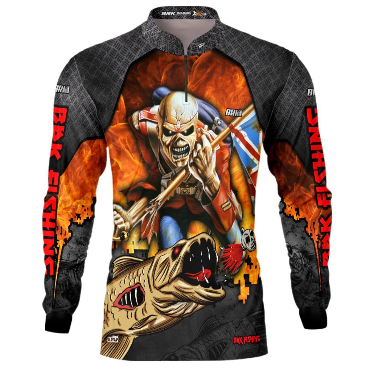 Camisa de Pesca Traíra Eddie Iron Maiden Limited com UV50+ - Brk Fishing