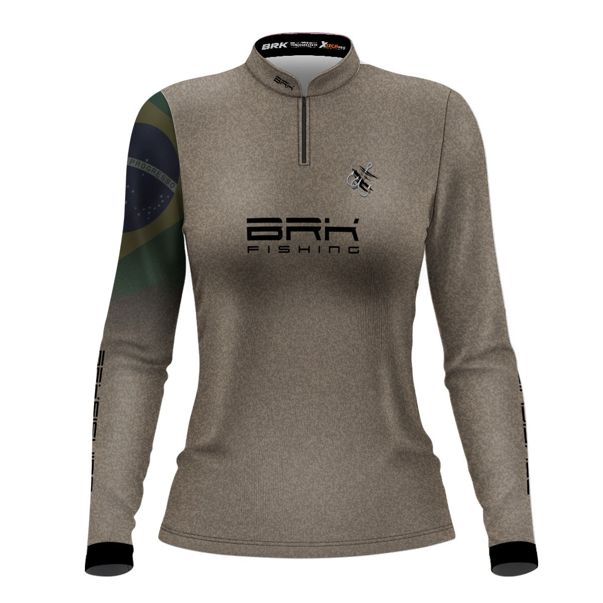 Camisa de Pesca Brk Garateia Clean Bandeira Brasil com Proteção Solar UV50+ Brk Fishing