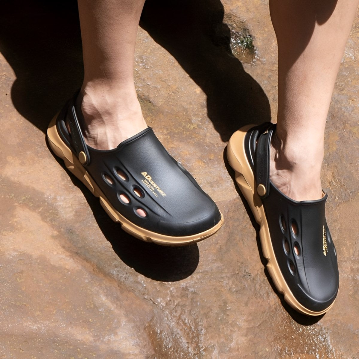 Sandália Antiderrapante para Pesca Boaonda Adventure Preto Crepe - Brk Fishing