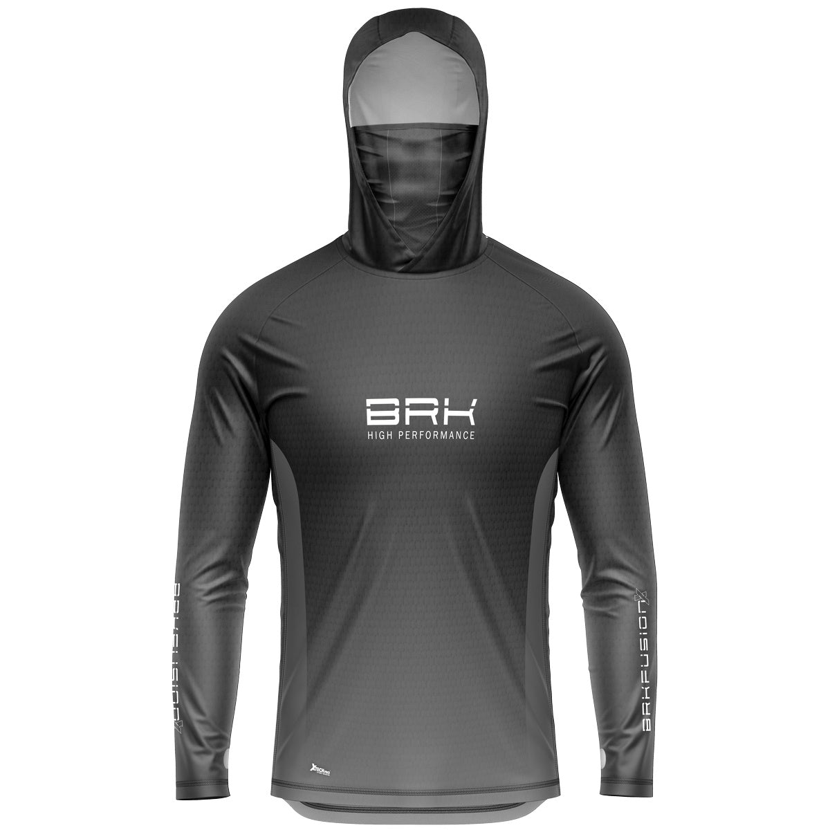 Camisa FusionX Brk Clean Preto Lisa com Capuz e Proteção UV50+ Brk Fishing