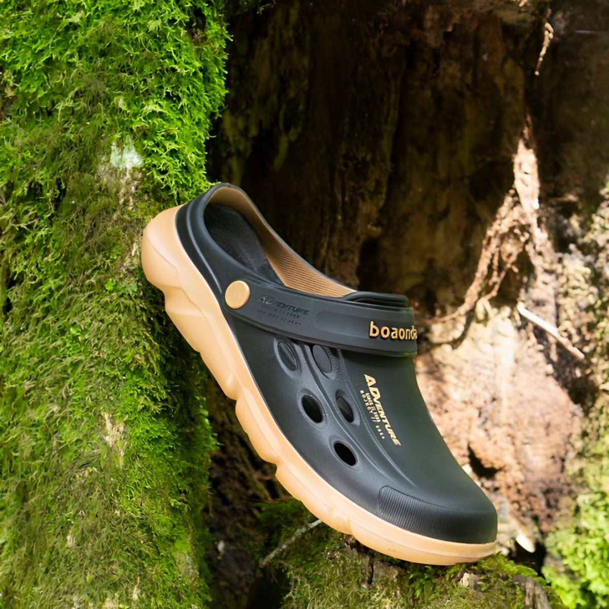 Sandália Antiderrapante para Pesca Boaonda Adventure Preto Crepe - Brk Fishing