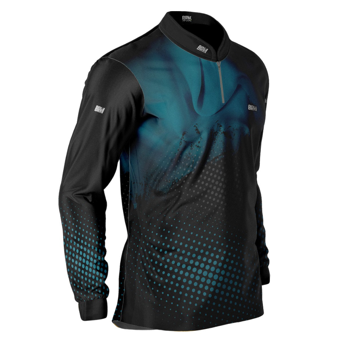 Camisa de Pesca Brk Azul e Preta com Uv50 Brk Fishing