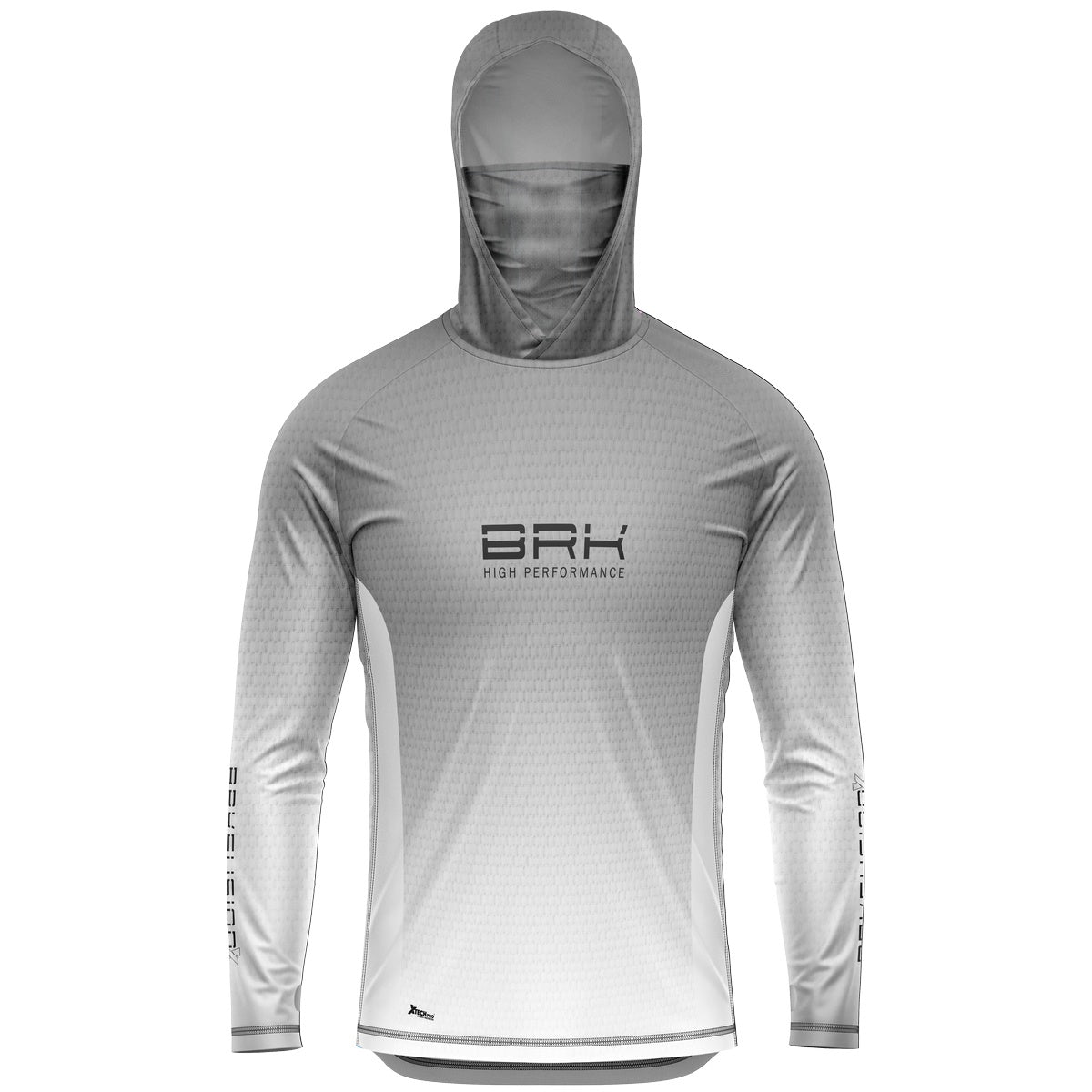 Camisa FusionX Brk Clean Branca e Cinza com Capuz e Proteção UV50+ Envio Imediato Brk Fishing