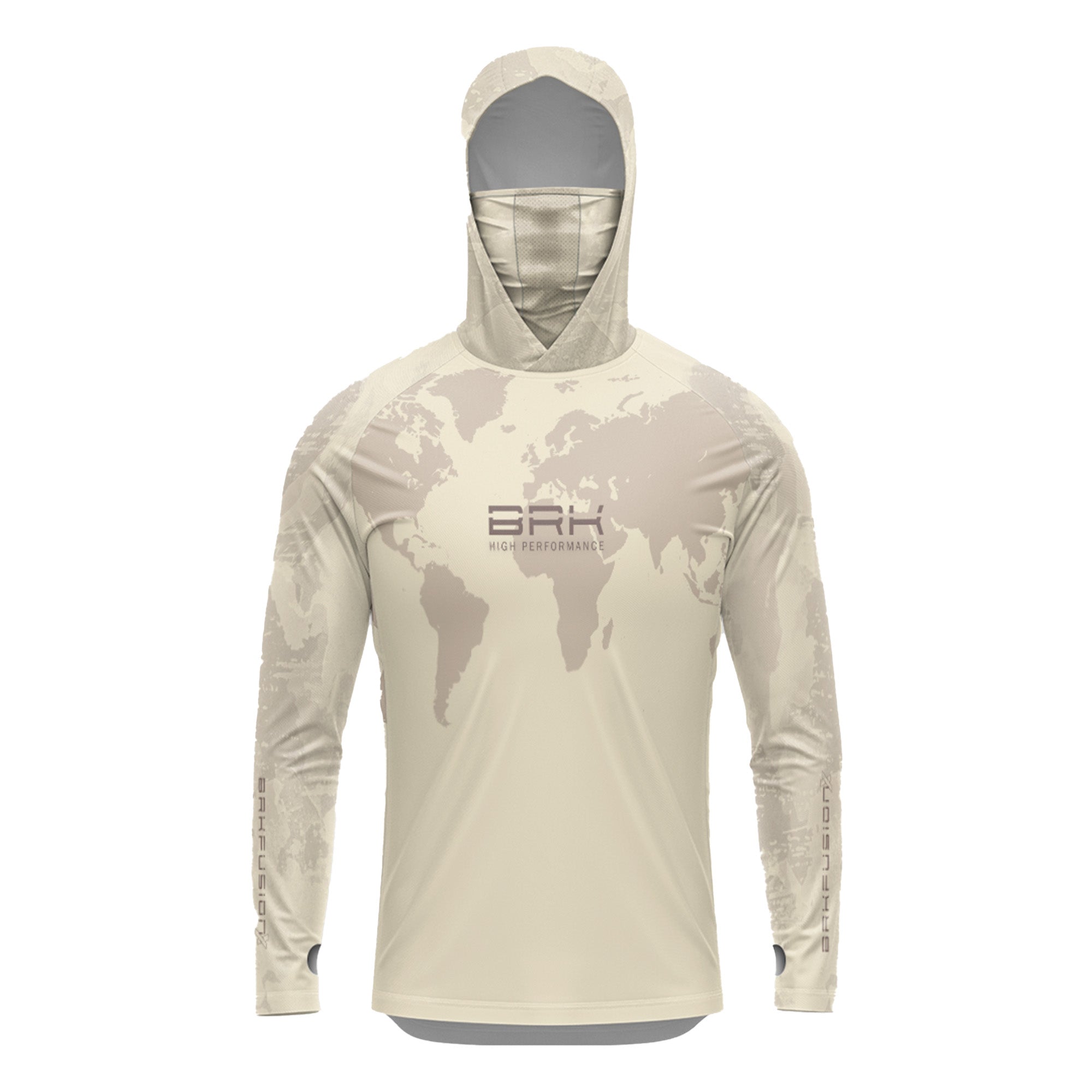 Camisa FusionX Brk Discovery Areia com Capuz e Proteção UV50+ - Brk Fishing