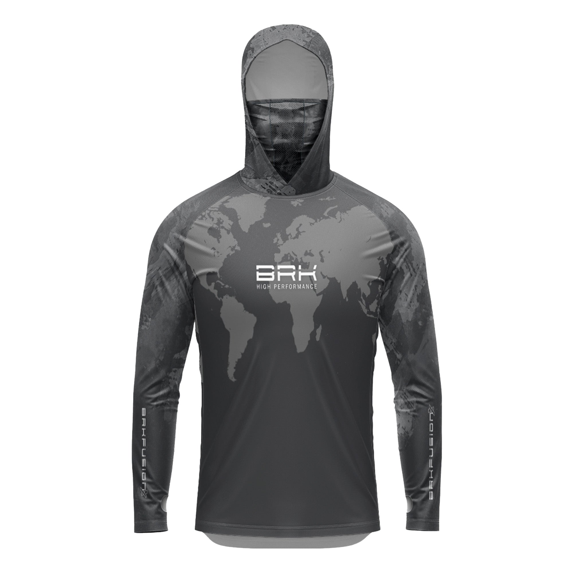 Camisa FusionX Brk Discovery Cinza com Capuz e Proteção UV50+ - Brk Fishing