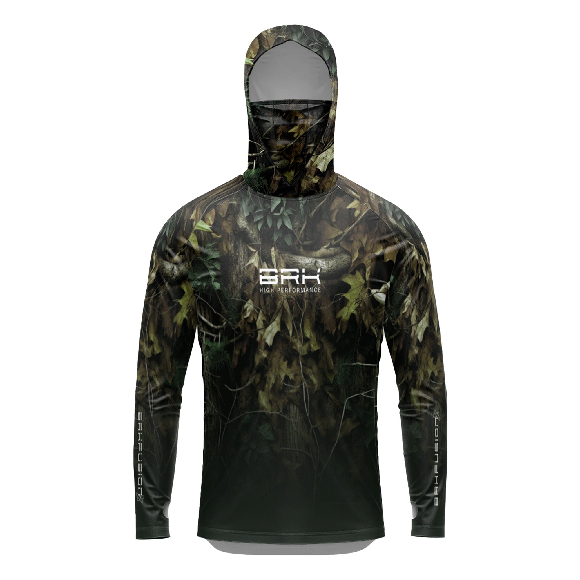 Camisa FusionX Brk Hunter Verde com Capuz e Proteção UV50+ - Brk Fishing