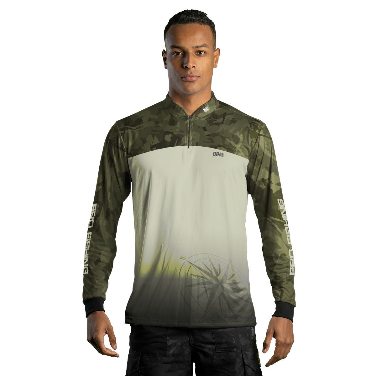 Camisa de Pesca Brk Compass Camuflado com Proteção Solar UV50+ Brk Fishing
