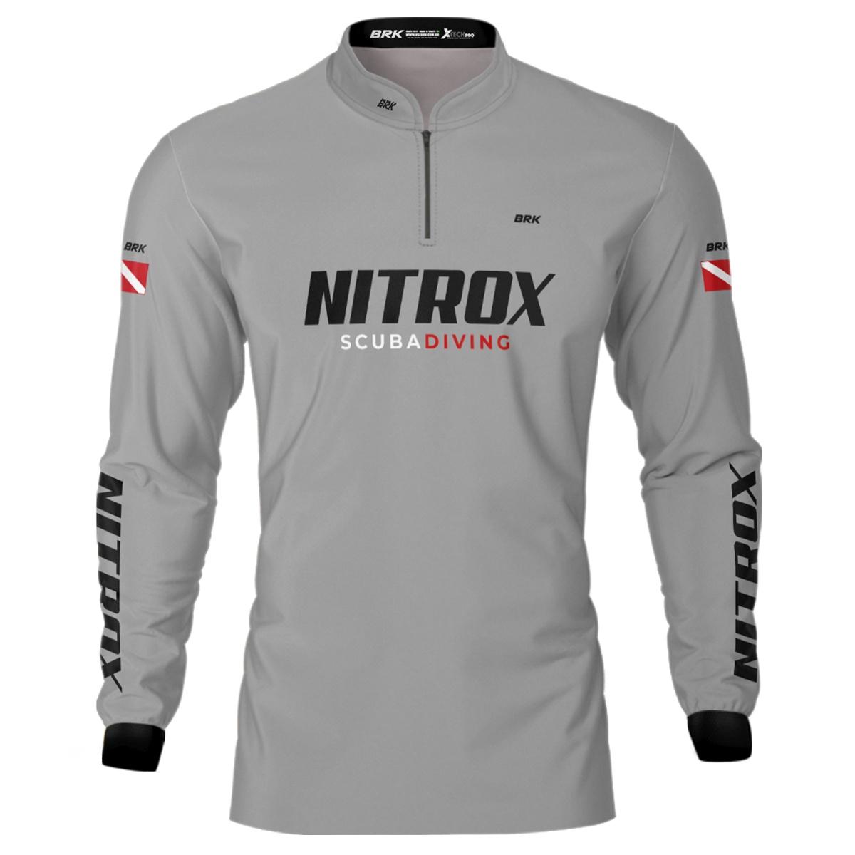 Camisa de Pesca Brk 'Dive Nitrox' Cinza com UV50+ - Brk Fishing