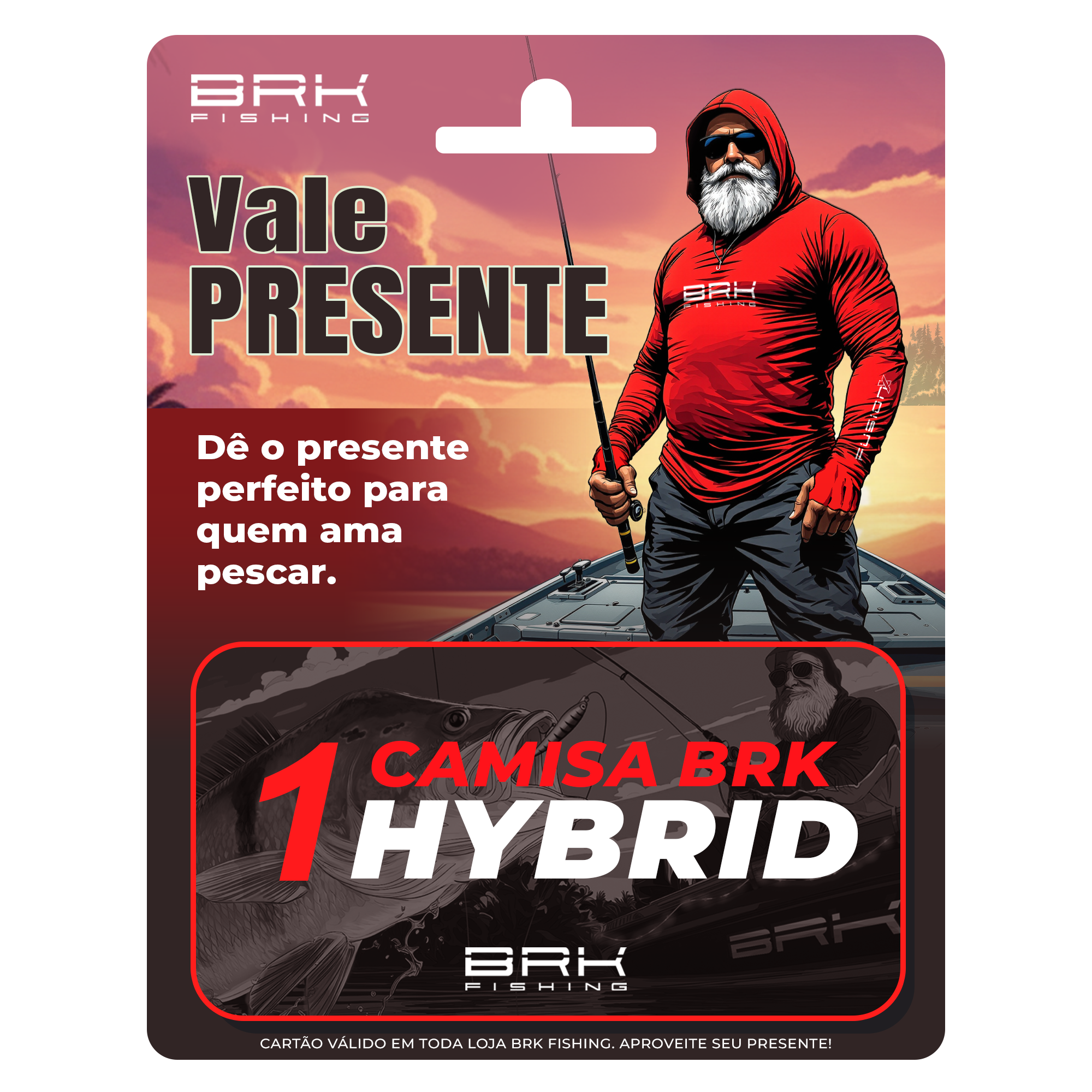 Vale Presente BRK® — 1 Camisa HYBRID UV50+ Brk Fishing