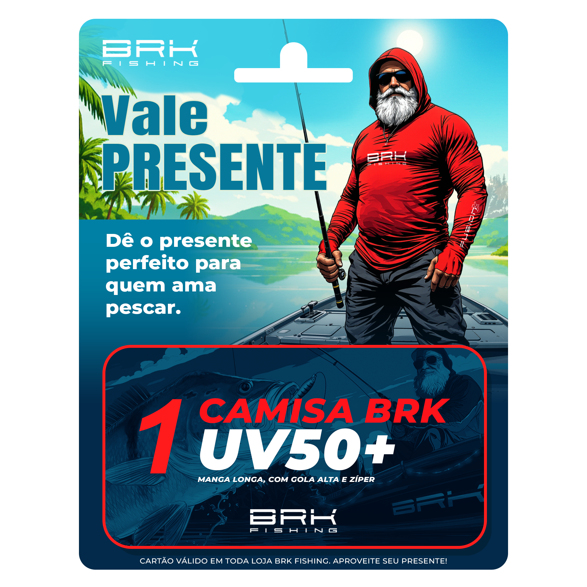 Vale Presente BRK — 1 Camisa Master UV50+ Brk Fishing