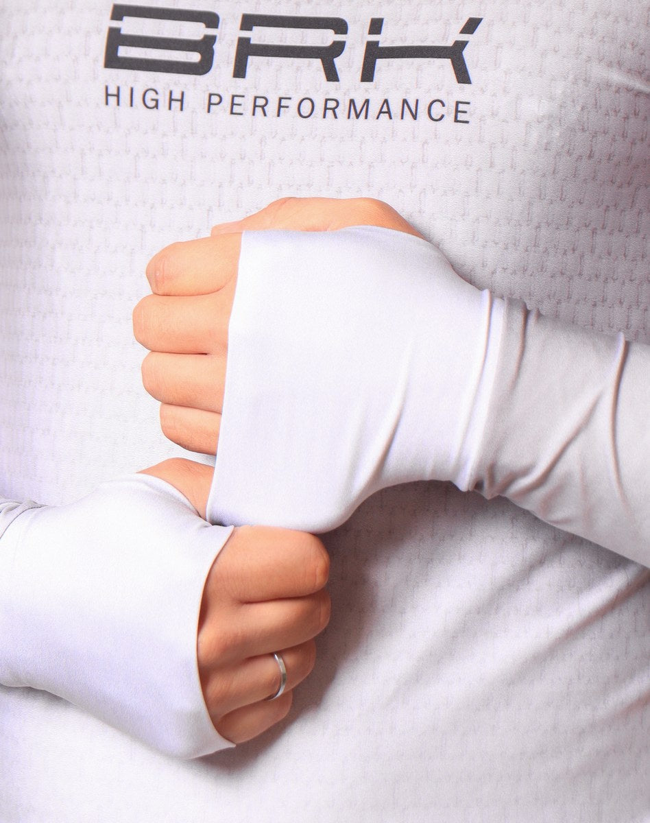 Camisa FusionX Brk Clean Branca e Cinza com Capuz e Proteção UV50+ Brk Fishing