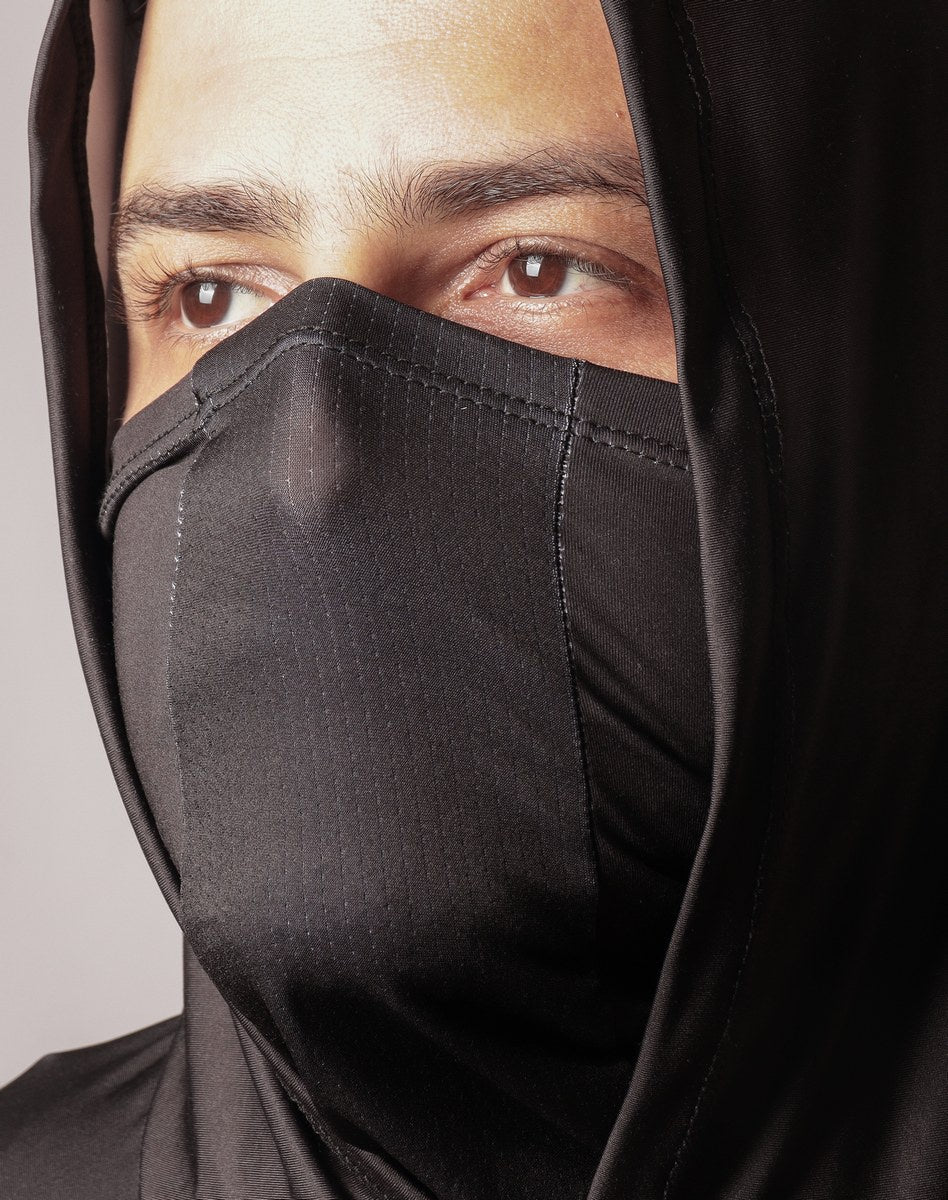 Camisa FusionX Brk Galaxy Preta e Azul com Capuz e Proteção UV50+ - Brk Fishing