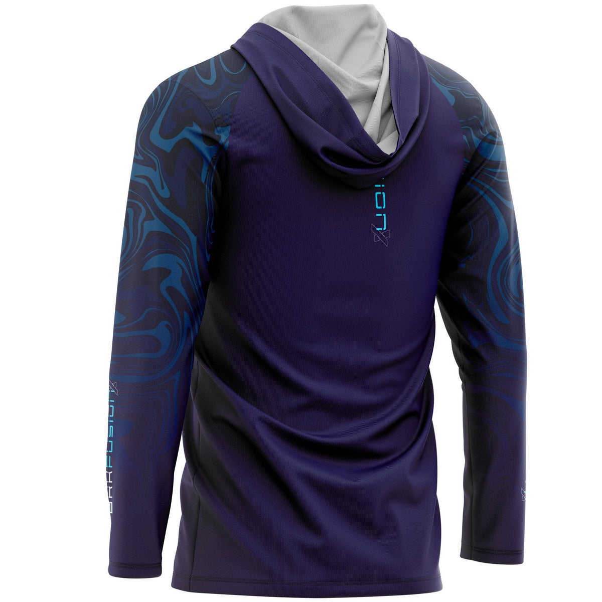 Camisa FusionX Brk Camo Distorções Azul com Capuz e Proteção UV50+ Envio Imediato Brk Fishing