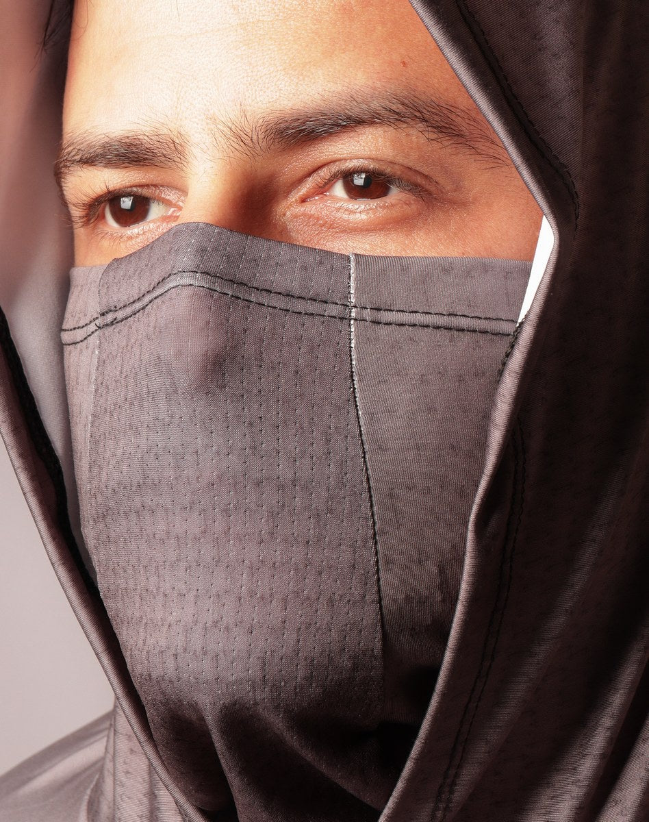 Camisa FusionX Brk Clean Branca e Cinza com Capuz e Proteção UV50+ Brk Fishing